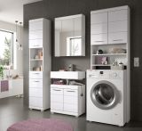 Waschmaschinenschrank Shawn in wei Hochglanz Waschmaschinen berbau 63 x 191 cm