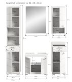 Badmbel Set 5-teilig Shawn in wei Hochglanz Badkombination 164 x 191 cm