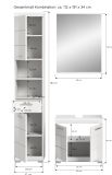 Badmbel Set 3-teilig Shawn in wei Hochglanz Badkombination 112 x 191 cm