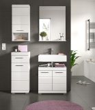 Badmbel Set 4-teilig Shawn in wei Hochglanz Badkombination 112 x 191 cm