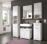 Badmbel Set 4-teilig Shawn in wei Hochglanz Badkombination 112 x 191 cm