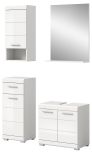 Badmbel Set 4-teilig Shawn in wei Hochglanz Badkombination 112 x 191 cm