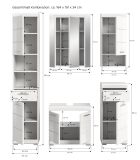 Badmbel Set 5-teilig Shawn in wei Hochglanz Badkombination 164 x 191 cm