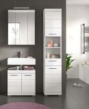 Badmbel Set 3-teilig Shawn in wei Hochglanz Badkombination 112 x 191 cm