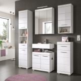 Badmbel Set 4-teilig Shawn in wei Hochglanz Badkombination 112 x 191 cm
