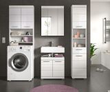 Badmbel Set 4-teilig Shawn in wei Hochglanz Badkombination 190 x 191 cm