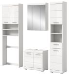 Badmbel Set 4-teilig Shawn in wei Hochglanz Badkombination 190 x 191 cm
