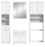 Badmbel Set 4-teilig Shawn in wei Hochglanz Badkombination 190 x 191 cm