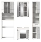 Badmbel Set 4-teilig Shawn in wei Hochglanz Badkombination 190 x 191 cm