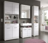 Badmbel Set 4-teilig Shawn in wei Hochglanz Badkombination 200 x 191 cm