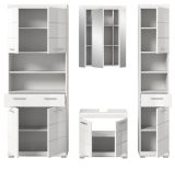 Badmbel Set 4-teilig Shawn in wei Hochglanz Badkombination 200 x 191 cm