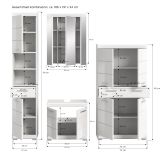 Badmbel Set 4-teilig Shawn in wei Hochglanz Badkombination 200 x 191 cm