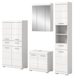 Badmbel Set 4-teilig Shawn in wei Hochglanz Badkombination 200 x 191 cm