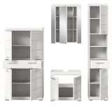 Badmbel Set 4-teilig Shawn in wei Hochglanz Badkombination 200 x 191 cm