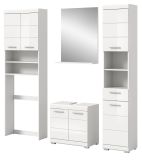 Badmbel Set 4-teilig Shawn in wei Hochglanz Badkombination 190 x 191 cm