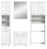 Badmbel Set 4-teilig Shawn in wei Hochglanz Badkombination 190 x 191 cm