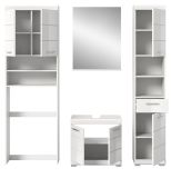 Badmbel Set 4-teilig Shawn in wei Hochglanz Badkombination 190 x 191 cm