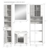 Badmbel Set 4-teilig Shawn in wei Hochglanz Badkombination 190 x 191 cm