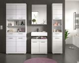 Badmbel Set 4-teilig Shawn in wei Hochglanz Badkombination 200 x 191 cm