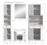 Badmbel Set 4-teilig Shawn in wei Hochglanz Badkombination 200 x 191 cm