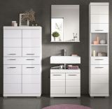 Badmbel Set 4-teilig Shawn in wei Hochglanz Badkombination 200 x 191 cm