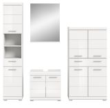 Badmbel Set 4-teilig Shawn in wei Hochglanz Badkombination 200 x 191 cm