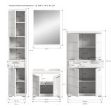 Badmbel Set 4-teilig Shawn in wei Hochglanz Badkombination 200 x 191 cm