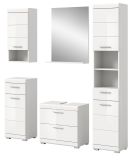 Badmbel Set 5-teilig Shawn in wei Hochglanz Badkombination 164 x 191 cm