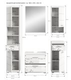 Badmbel Set 5-teilig Shawn in wei Hochglanz Badkombination 164 x 191 cm
