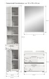 Badmbel Set 3-teilig Shawn in wei Hochglanz Badkombination 112 x 191 cm