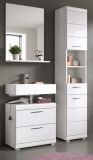 Badmbel Set 3-teilig Shawn in wei Hochglanz Badkombination 112 x 191 cm