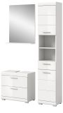 Badmbel Set 3-teilig Shawn in wei Hochglanz Badkombination 112 x 191 cm
