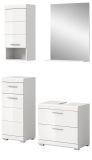 Badmbel Set 4-teilig Shawn in wei Hochglanz Badkombination 112 x 191 cm