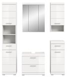 Badmbel Set 5-teilig Shawn in wei Hochglanz Badkombination 164 x 191 cm