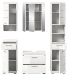 Badmbel Set 5-teilig Shawn in wei Hochglanz Badkombination 164 x 191 cm