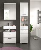 Badmbel Set 3-teilig Shawn in wei Hochglanz Badkombination 112 x 191 cm