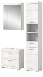 Badmbel Set 3-teilig Shawn in wei Hochglanz Badkombination 112 x 191 cm