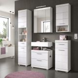 Badmbel Set 4-teilig Shawn in wei Hochglanz Badkombination 112 x 191 cm