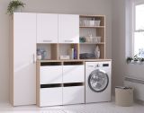 Waschmaschinenschrank Laundry in wei und Jackson Eiche Set 3-teilig 204 x 184 cm