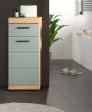 Badezimmer Kommode Shawn in Salbei grn und Artisan Eiche Badschrank 37 x 88 cm