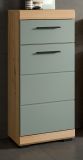 Badezimmer Kommode Shawn in Salbei grn und Artisan Eiche Badschrank 37 x 88 cm