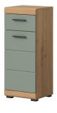 Badezimmer Kommode Shawn in Salbei grn und Artisan Eiche Badschrank 37 x 88 cm