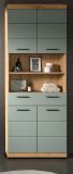 Badezimmer Hochschrank Shawn in Salbei und Artisan Eiche Badschrank 74 x 191 cm