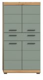 Badezimmer Midischrank Shawn in Salbei und Artisan Eiche Badschrank 74 x 141 cm
