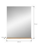 Badezimmer Spiegel Shawn in Artisan Eiche Badspiegel mit Ablage 60 x 79 cm