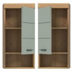 Badezimmer Hngeschrank Shawn in Salbei und Artisan Eiche Badschrank hngend 37 x 79 cm