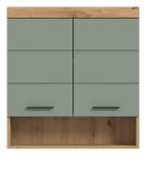 Badezimmer Hngeschrank Shawn in Salbei und Artisan Eiche Badschrank hngend 74 x 79 cm