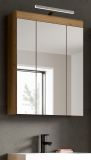 Badezimmer Spiegelschrank Shawn in Artisan Eiche Badschrank 3-trig 60 x 79 cm
