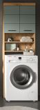 Waschmaschinenschrank Shawn in Salbei und Artisan Eiche Waschmaschinen berbau 63 x 191 cm