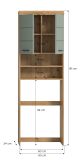 Waschmaschinenschrank Shawn in Salbei und Artisan Eiche Waschmaschinen berbau 63 x 191 cm